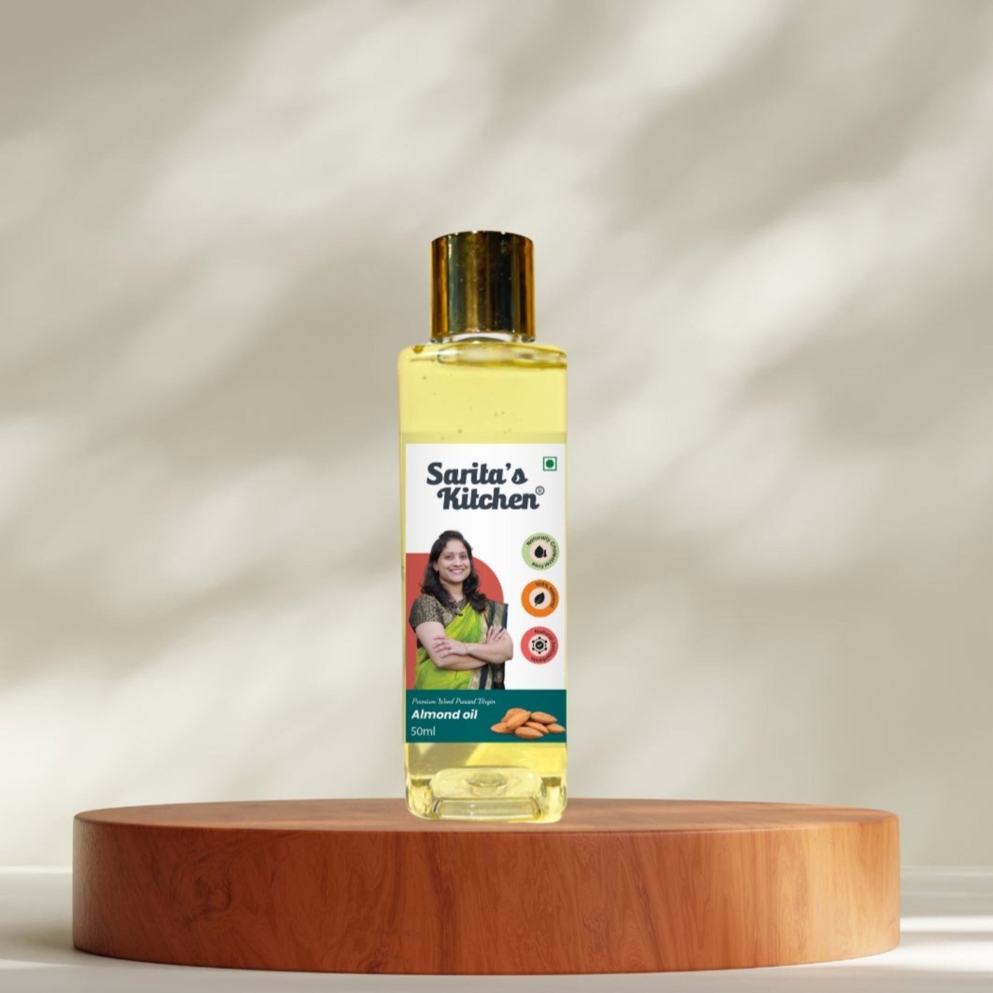 Wood Pressed Almond Oil / Lakdi Ghana Badam Tel - Sarita's Kitchen