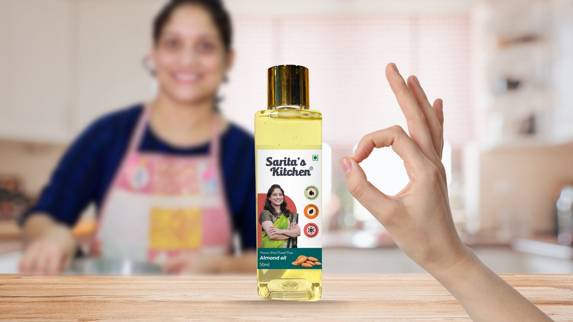 Wood Pressed Almond Oil / Lakdi Ghana Badam Tel - Sarita's Kitchen