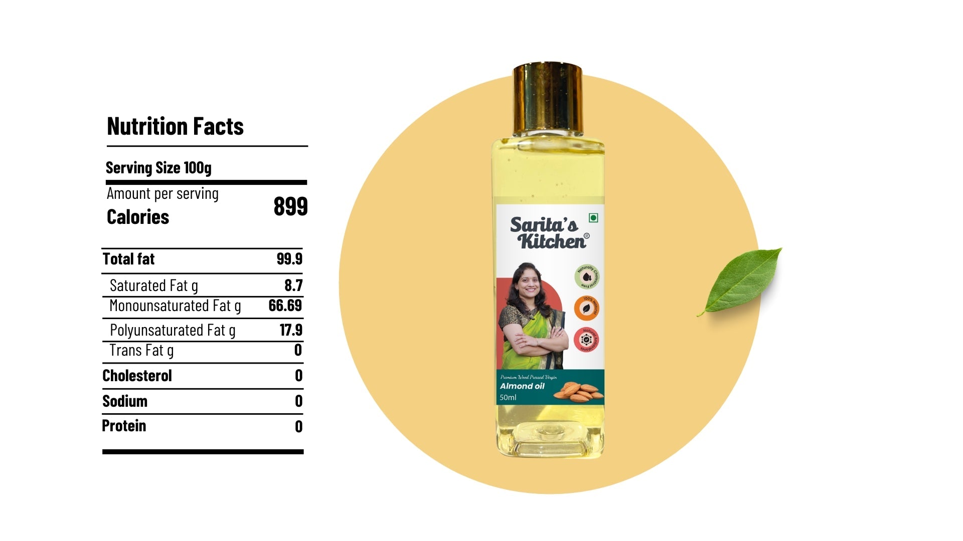 Wood Pressed Almond Oil / Lakdi Ghana Badam Tel - Sarita's Kitchen