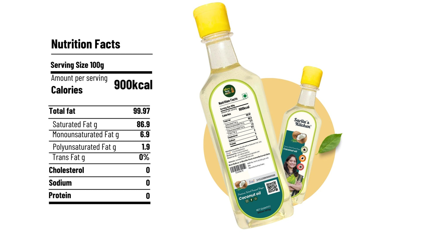 Wood Pressed Coconut Oil / Lakdi Ghana Naral Tel - Sarita's Kitchen
