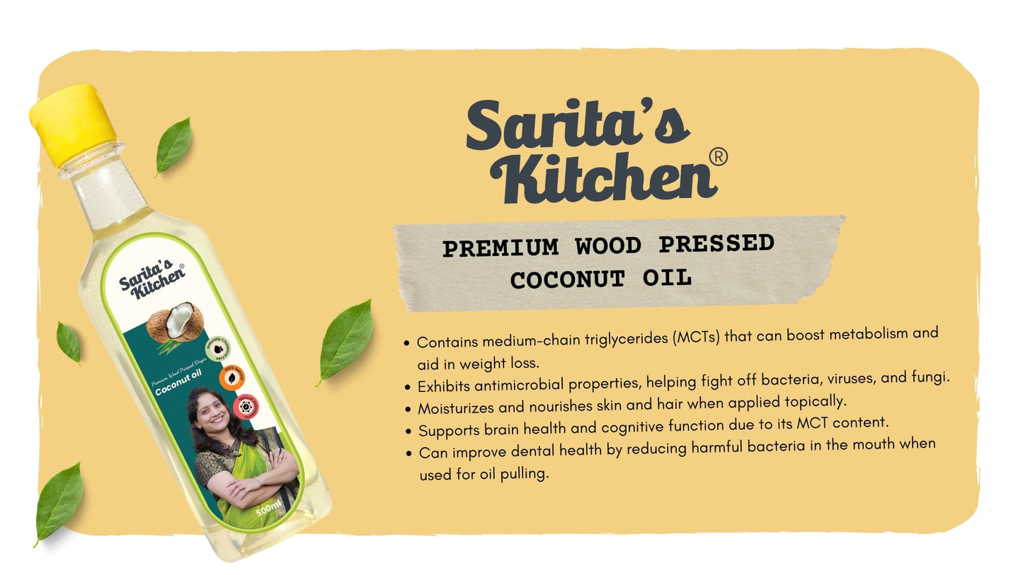 Wood Pressed Coconut Oil / Lakdi Ghana Naral Tel - Sarita's Kitchen