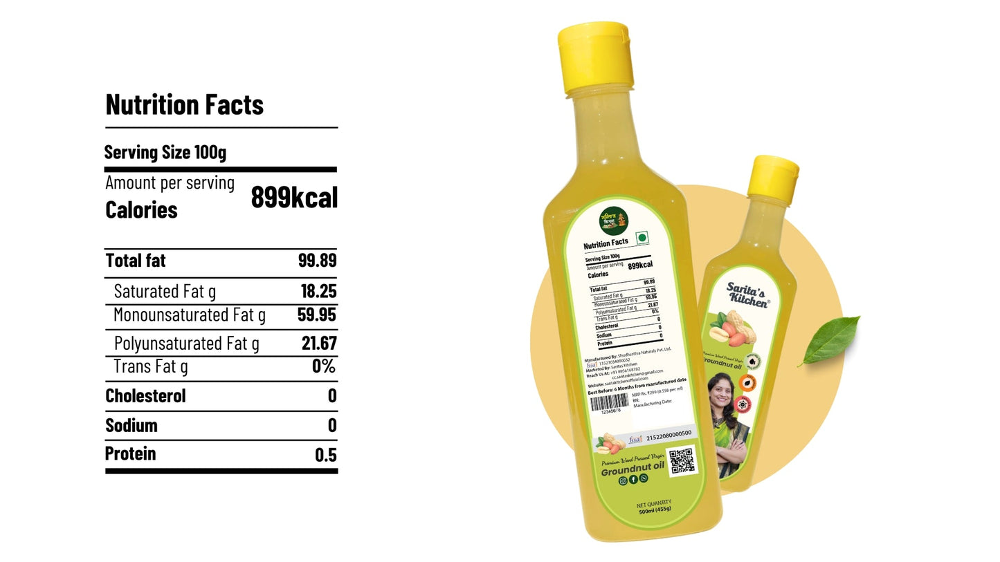 Wood Pressed Groundnut Oil / Lakdi Ghana Shengdana Tel - Sarita's Kitchen