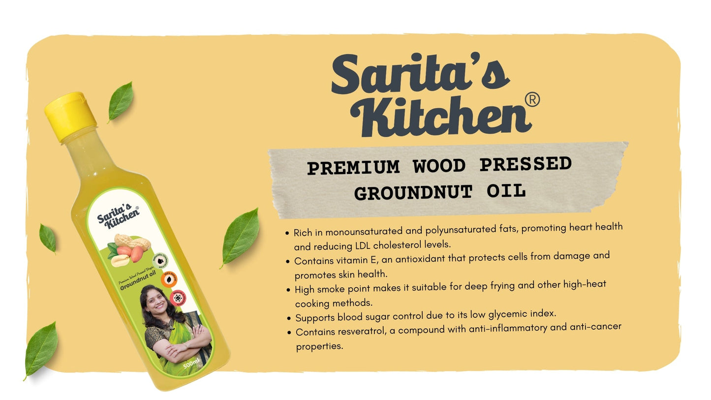 Wood Pressed Groundnut Oil / Lakdi Ghana Shengdana Tel - Sarita's Kitchen