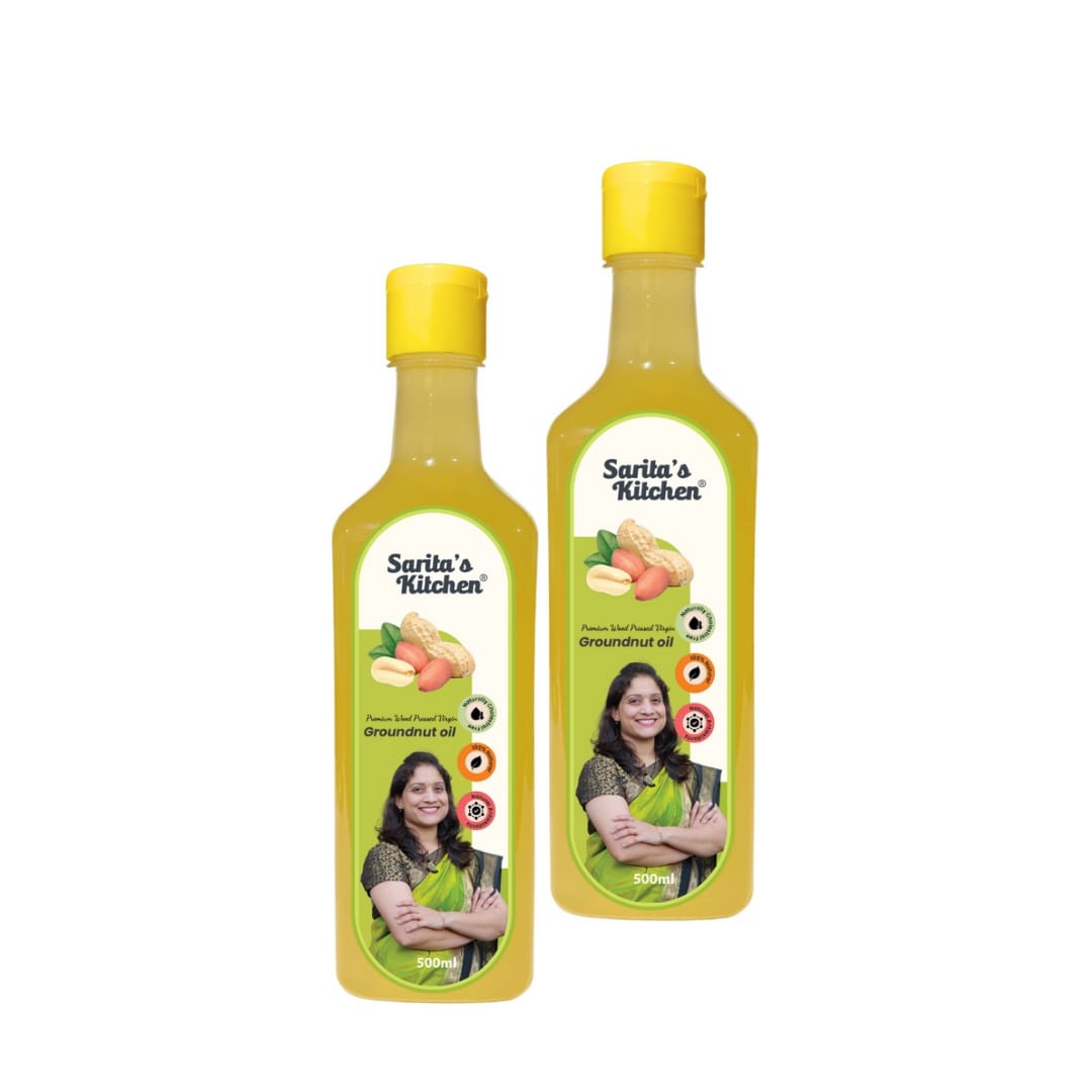Wood Pressed Groundnut Oil / Lakdi Ghana Shengdana Tel - Sarita's Kitchen