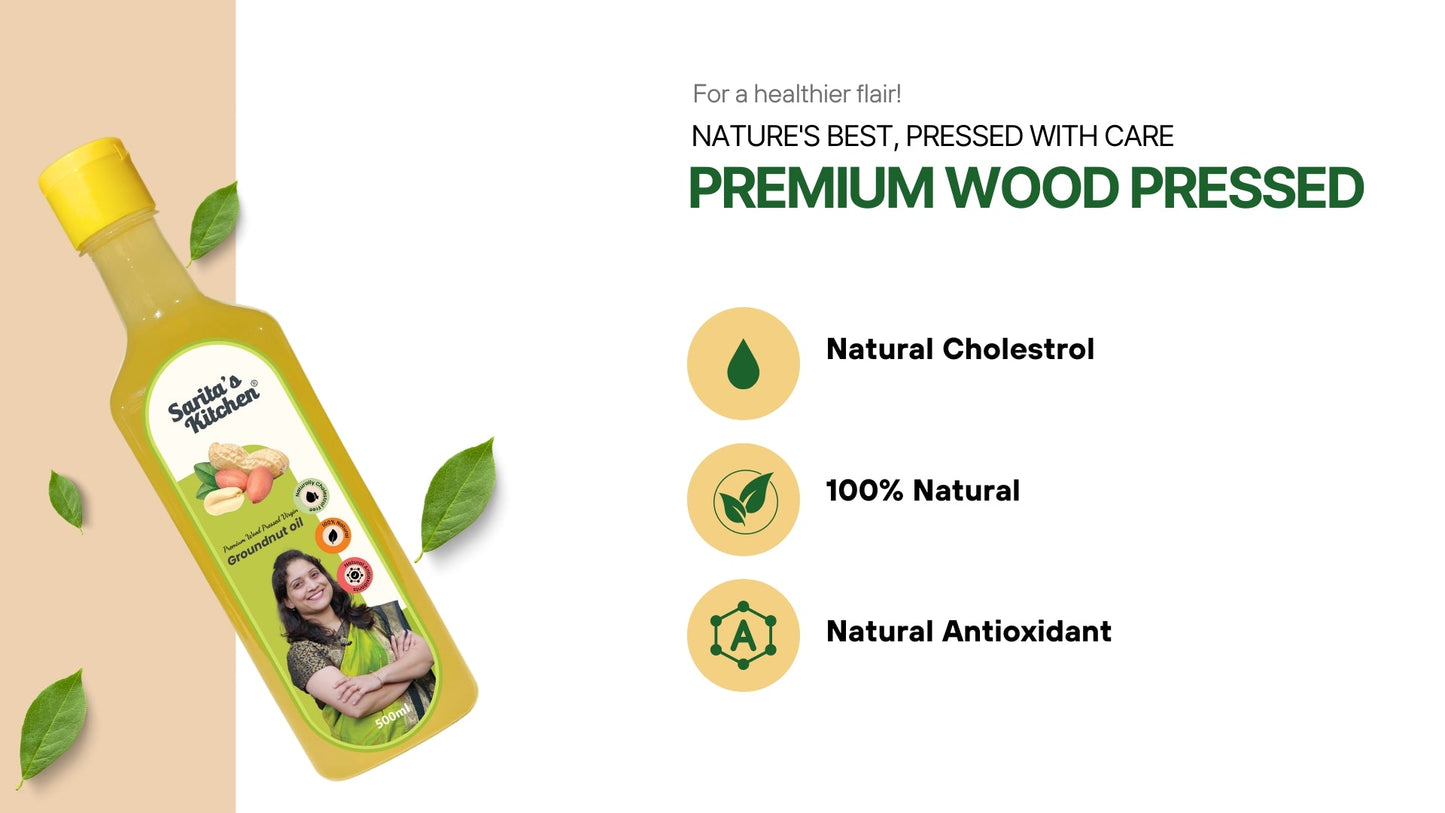Wood Pressed Groundnut Oil / Lakdi Ghana Shengdana Tel - Sarita's Kitchen