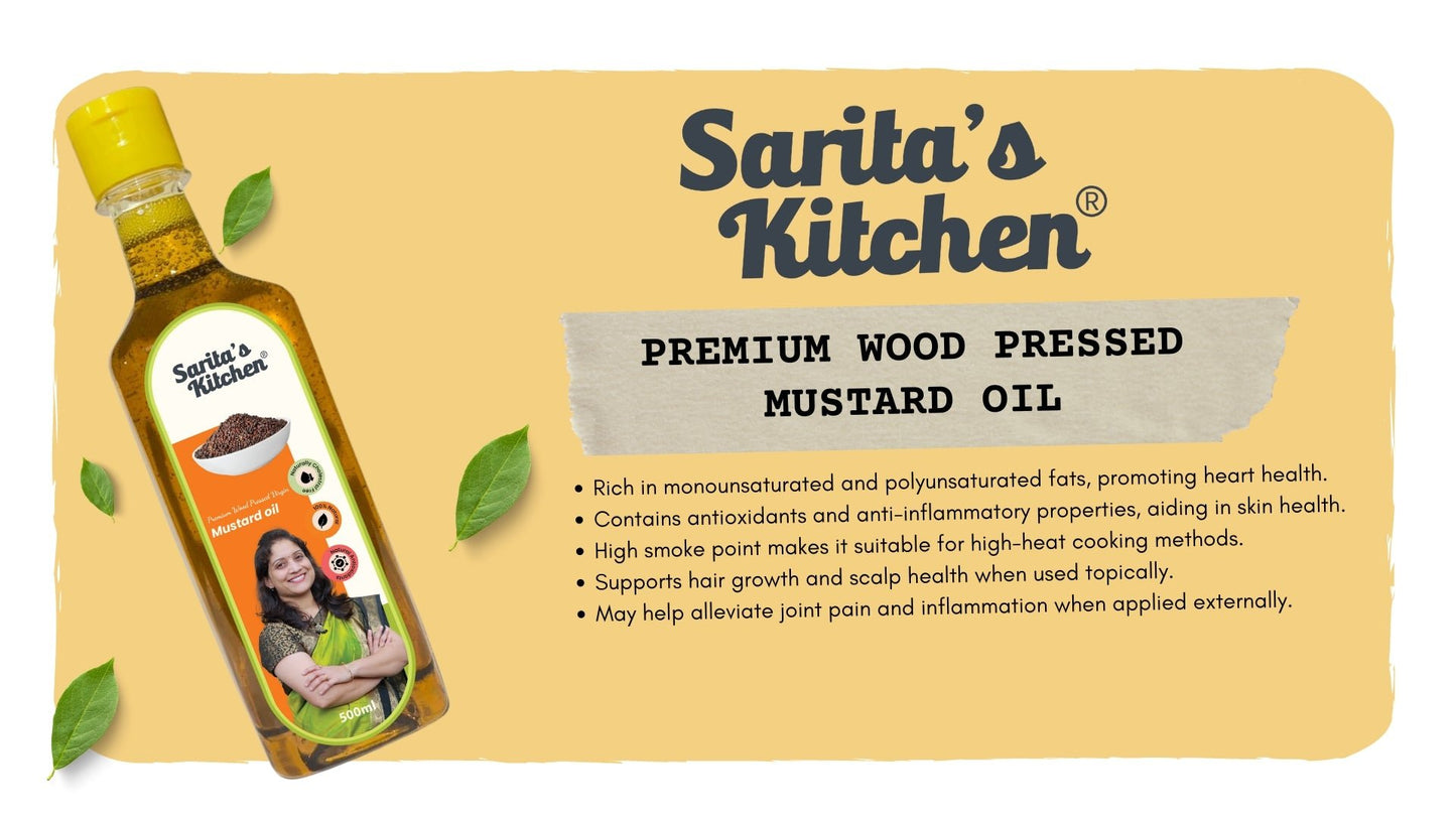 Wood Pressed Mustard Oil / Lakdi Ghana Mohori Tel - Sarita's Kitchen