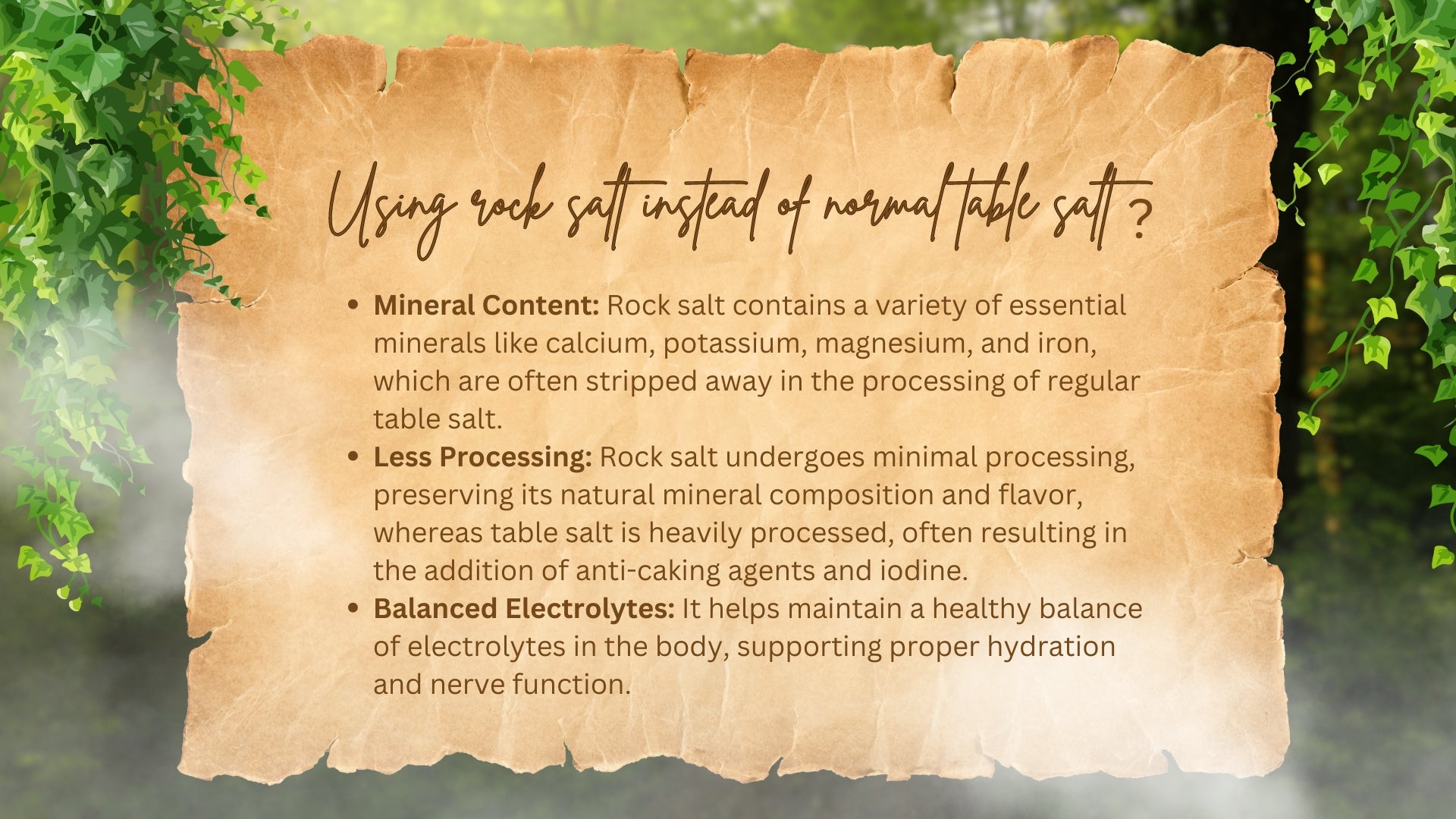 Using rock salt instead of normal table salt