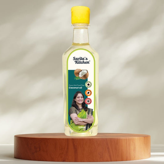 Wood Pressed Coconut Oil / Lakdi Ghana Naral Tel - Sarita's Kitchen