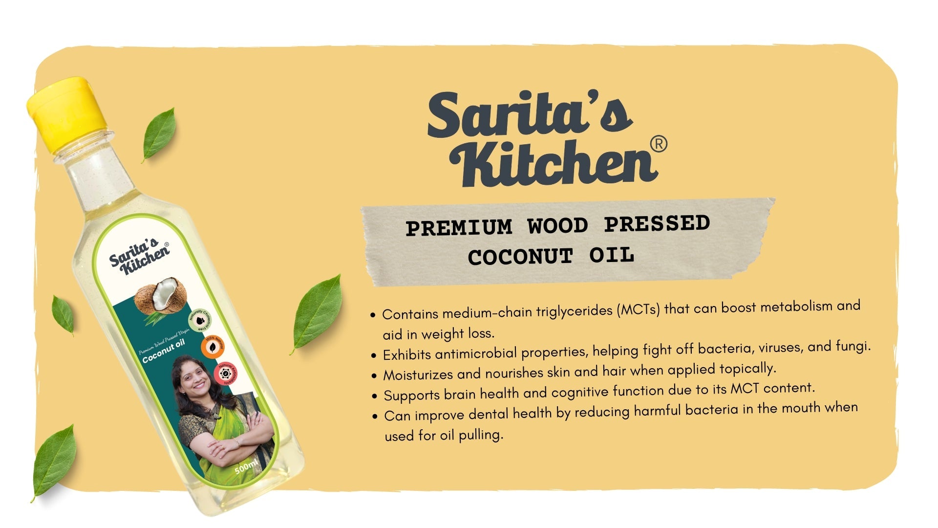 Wood Pressed Coconut Oil / Lakdi Ghana Naral Tel - Sarita's Kitchen