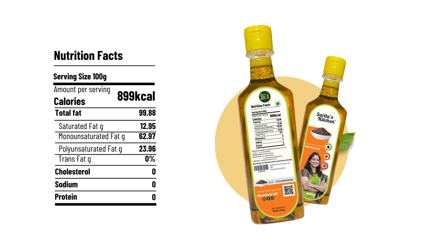 Wood Pressed Mustard Oil / Lakdi Ghana Mohori Tel - Sarita's Kitchen