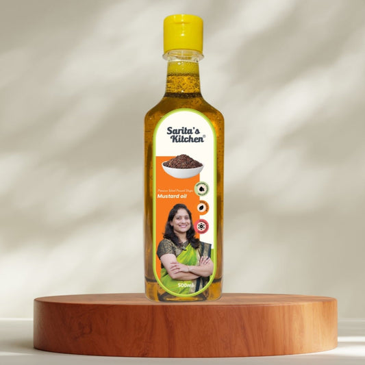 Wood Pressed Mustard Oil / Lakdi Ghana Mohori Tel - Sarita's Kitchen