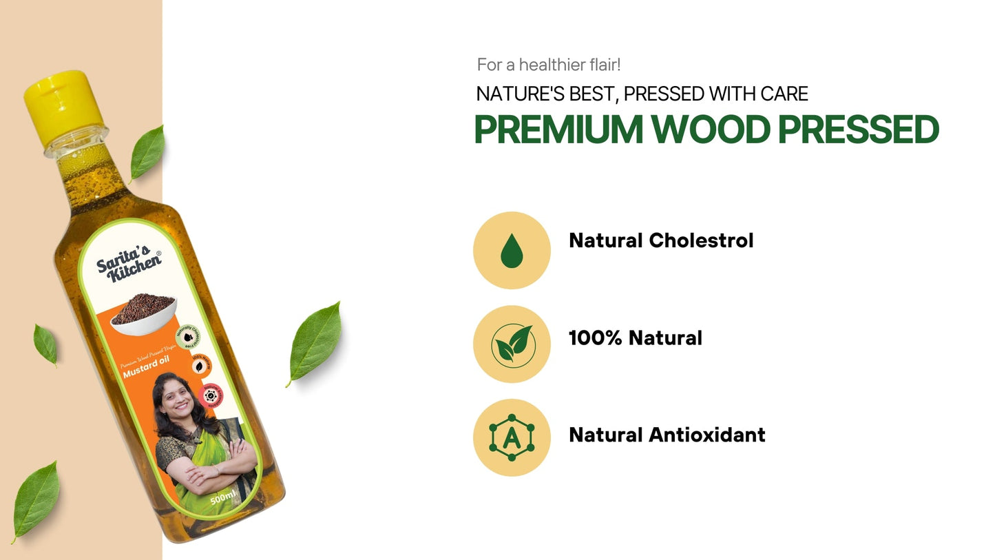 Wood Pressed Mustard Oil / Lakdi Ghana Mohori Tel - Sarita's Kitchen