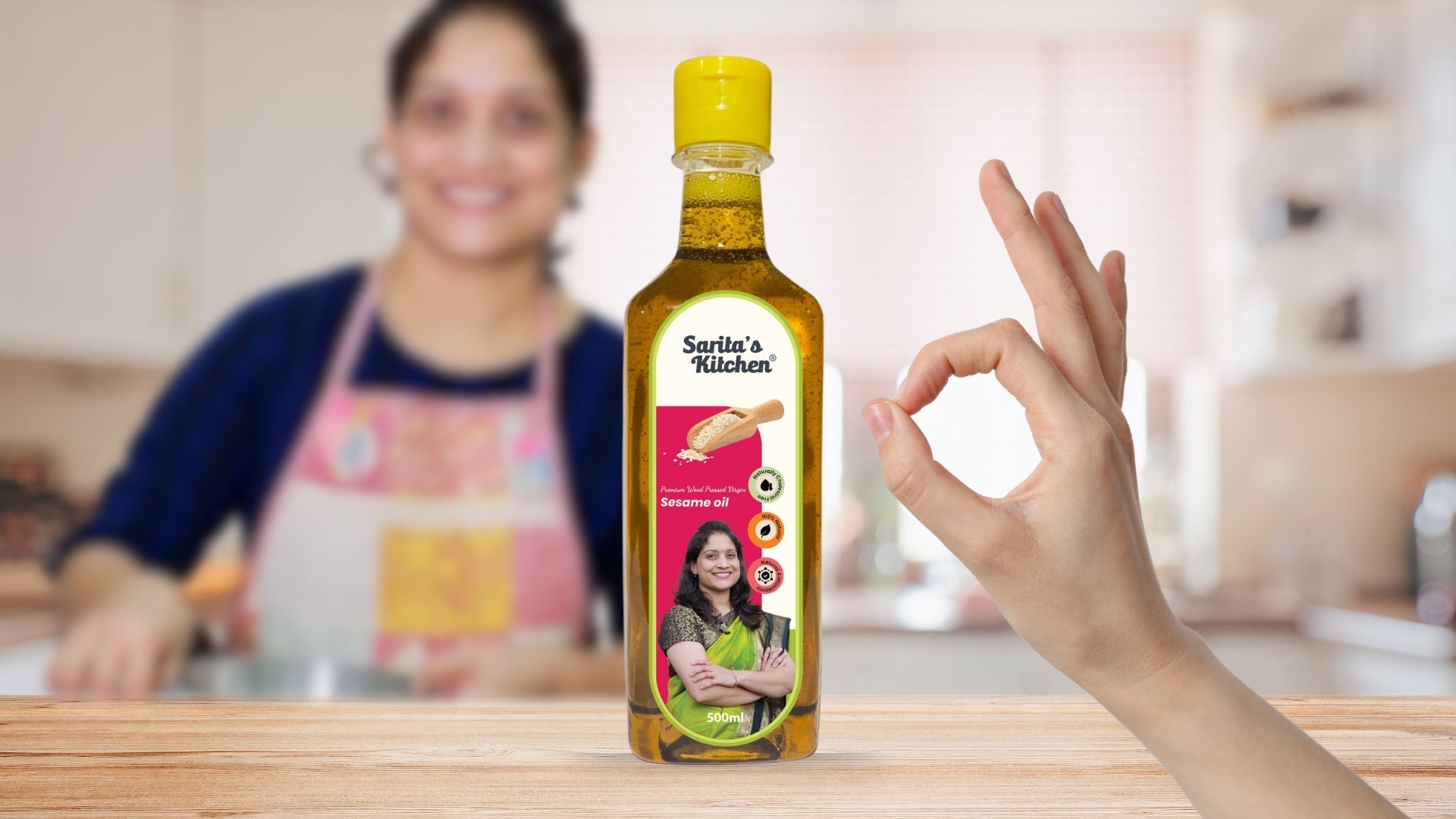 Wood Pressed Sesame Oil / Lakdi Ghana Til Tel - Sarita's Kitchen
