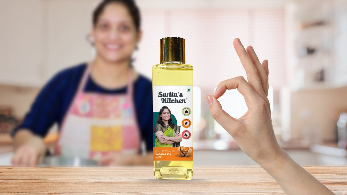 Wood Pressed Walnut Oil / Lakdi Ghana Akrod Tel - Sarita's Kitchen