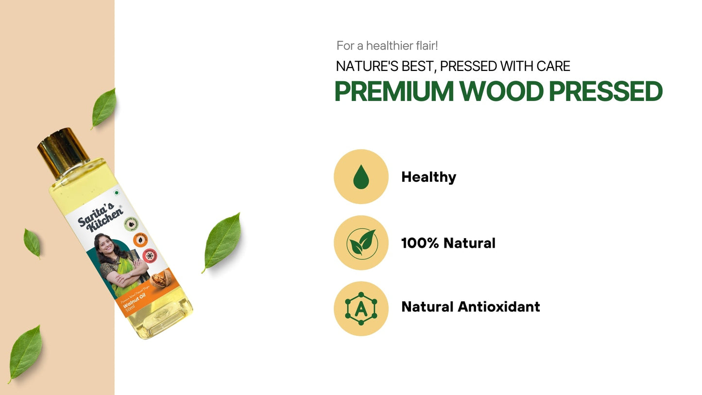 Wood Pressed Walnut Oil / Lakdi Ghana Akrod Tel - Sarita's Kitchen